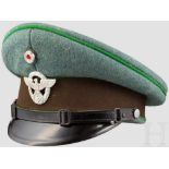 Schirmmütze für Mannschaften/Wachtmeister der Schutzpolizei Polizeigrüner Wollstoff mit