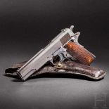 Colt Kongsberg Mod. 1912, 1. Ausführung, mit Tasche Kal. .45 ACP, Nr. 82. Nummerngleich. Blanker