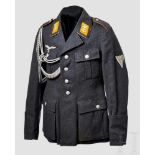 A Tunic for Hauptgefreiter of Flight Blue-grey wool four pocket tunic, collar and enlisted rank