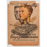 Werbeplakat der Panzer-Grenadierdivision "Feldherrnhalle" Mehrfarbig gestaltet, mit Künstler-