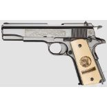 Colt Mod. 1911, Commemorative "The 2nd Battle of the Marne" Kal. .45 ACP, Nr. 6569-M2. Blanker Lauf.