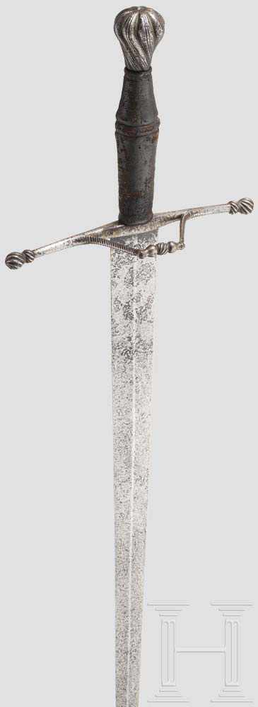 Maximilianisches Stechschwert, süddeutsch, um 1510/20 Breite, zur Spitze hin konisch verjüngte - Image 3 of 6