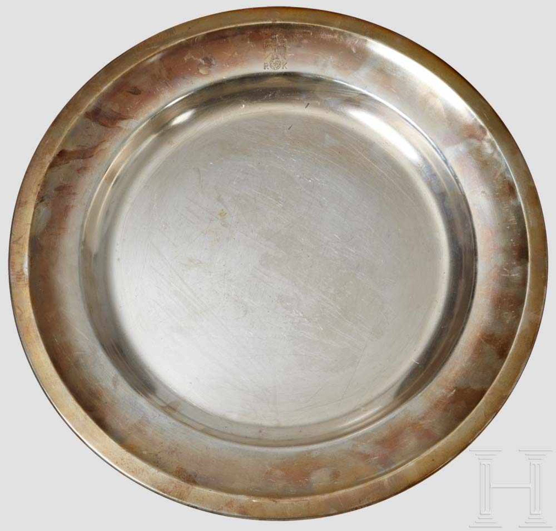 Adolf Hitler - a Medium Round Serving Platter from the Table Silver of the New Reich Chancellery,