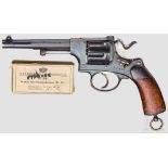 Ordonnanzrevolver Mod. 1882 Kal. 9 mm CF, Nr. 888. Blanker, von oktagonal in rund übergehender Lauf,