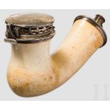 Große Meerschaumpfeife, Wien, Biedermeier Schön patinierter Meerschaum, mit Perlbändern verzierte