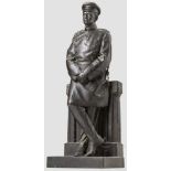 Generalfeldmarschall von Moltke - Bronzestatue, Ende 19. Jhdt. Bronze, am Sockel die