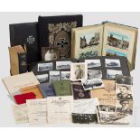 Große Gruppe Fotografien und Literatur Deutschland 1. und 2. Weltkrieg Beschriftetes Fotoalbum mit
