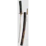 Wakizashi, Japan, um 1670 Klinge Shinogi Tsukuri, Chu Kissaki, Torii Zori, Reste von Ko Midare Hamon