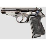 Schnittmodell Walther PP, Ulm Kal. .22 l.r., Nr. 34320LR. Nummerngleich. Nachbrüniert, partiell