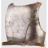 Knechtische Rückenplatte, süddeutsch, um 1500/10 Dreiteilig gearbeitete Rückenplatte mit vernieteten