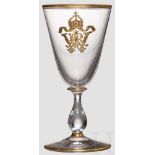 Kaiser Wilhelm II. - Sherryglas aus dem kaiserlichen Tafelservice Schauseitige Chiffre "WR" unter