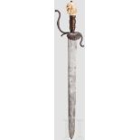 Kurzschwert mit Elfenbeinknauf, Historismus, unter Verwendung alter Teile, 19. Jhdt. Breite und