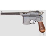 Mauser C 96, "Wartime Commercial" mit kaiserlicher Abnahme Kal. 7,63 mm, Nr. 347052.