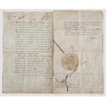 König Friedrich II. - Patent für den Konsul in Genua, datiert 1764 Tinte auf Papier, Stempel,