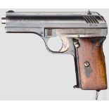 CZ Mod. 24, mit Anschlagschaft Kal. 9 mm kurz, Nr. 79463. Nummerngleich. Blanker Lauf. Achtschüssig.