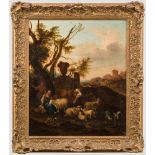 Carree, Michael (1657 -1727), idyllische Landschaft mit Bauern und Vieh Öl auf Leinwand,