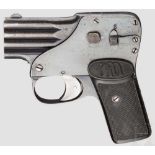 Pistole Regnum, August Menz, Suhl, um 1900 Kal. 6,35 mm Browning, Nr. 2528. Blankes, vierfaches,