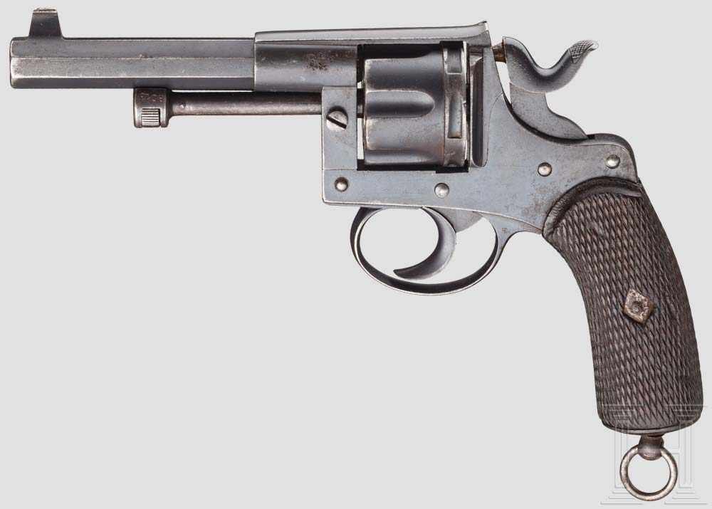 Ordonnanzrevolver Mod. 91, Vickers, Niederländisch-Indisches Heer, mit Tasche Kal. 9,4 mm, Nr. 8013.