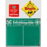 Drei Emaille-Schilder Schild "Dieser Betrieb [...] in der Deutschen Arbeitsfront" und Schild "