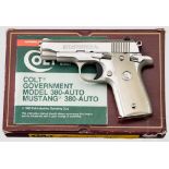 Colt's Mk IV / Series 70, Government Model, vernickelt, im Karton Kal. .380 Auto, Nr. RC99641.