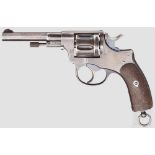 Revolver Mod. 1893, mit Tasche Kal. 7,5 mm, Nr. 1117. Nummerngleich. Blanker Oktagonallauf, Länge