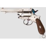 Offiziersrevolver Gasser, vernickelt, mit Tasche Kal. 9 mm Gasser, Nr. 112802. Blanker