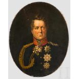 August Neidhardt von Gneisenau (1760 - 1831) - ovales Brustportrait des Generalfeldmarschalls Öl auf