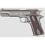 Colt Mod. 1911 (Government Model) Kal. .45 ACP, Nr. C93644. Lauf leicht matt. Siebenschüssig. Dt.