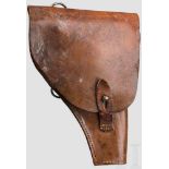 Tasche für Petter Mod. 1935 A Braunes, trockenes, stockfleckiges Rindsleder. Unter dem Deckel zwei