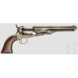 Colt Mod. 1861 Navy, London Kal. .36 Perk., Nr. 98. Nummerngleich. Blanker Lauf mit Neusilberkorn,