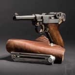 Parabellum Mauser 1939, Commercial, mit Tasche, Schweden Kal. 7,65 mm Luger, Nr. 6432w.
