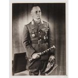 Generalfeldmarschall Erwin Rommel - Originalunterschrift auf "Hoffmann"-Foto Großformatiges Foto des