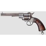 Armeerevolver Mod. 1863, Lefaucheux Paris Kal. 12 mm SF, Nr. 79591. Blanker, vierfach gezogener