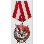 Rotbannerorden für zweifache Verleihung, Sowjetunion, ab 1946 Silber, vergoldet, emailliert, Rs.