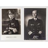 Admirale Erich Raeder und Karl Dönitz - Autografen auf Foto-Ansichtskarten Unterschriften jew. in