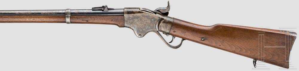 Spencer Repeating Rifle Model 1860 Kal. .52RF, Nr. 10340. Gezogener, brünierter Lauf mit blanker - Image 2 of 2
