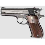 Smith & Wesson Mod. 39-3, "1st Generation DA 9 mm" Kal. 9 mm Luger, Nr. A125070. Blanker Lauf, Länge