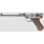 Lange Pistole 08, DWM 1918 Kal. 9 mm Luger, Nr. 6822a. Nummerngleich inkl. Schlagbolzen und