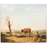 Joseph Eduard Tetar van Elven (1832-59) "Hirtenszene in weiter Landschaft", datiert 1854 Öl auf