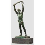 Prof. Hubert Netzer (1865 - 1939) - "Jung Siegfried" Bronze, patiniert, rs. an der Plinthe