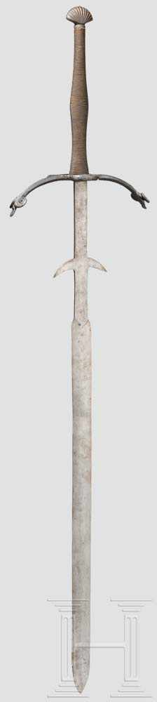 Bidenhänder, süddeutsch, um 1580 Kräftige, zweischneidige Klinge, die lange Fehlschärfe mit - Image 2 of 5