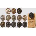 A Collection of Wound Badges Four magnetic 1939 black ("65", "81", "L/11" and unmarked), two non-