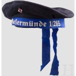 Blaue Mütze für Marine-HJ Jungen im Bann 1/285 Wesermünde Dunkelblaue Tellermütze mit nicht