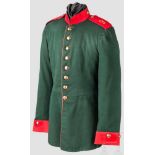 Waffenrock für Gefreite des Lauenburgischen Jäger-Bataillons Nr. 9 Feines, dunkelgrünes Tuch mit