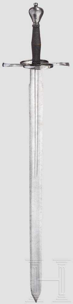 Großes Reitschwert, deutsch, um 1620 Etwas frühere, zweischneidige Klinge mit abgesetzter - Image 2 of 7