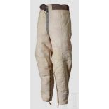 A Pair of Suede Leather Winter Trousers for Aviation Personnel White suede leather trousers with