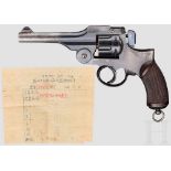 Ordonnanzrevolver Typ 26 Kal. 9 mm Jap. (9x22 R), Nr. 44359. Blanker Lauf, Länge 120 mm.