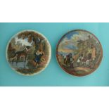 Good Dog (265) and The Farriers (324) (2) (prattware, pot lid, potlid)