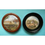 Belle Vue (30) without bay window and Established 1760 (25) both framed (2) (prattware, pot lid,