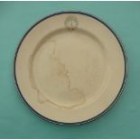 1901 Antarctic Expedition: a rare pottery dinner plate by Doulton Burslem decorated in blue with the